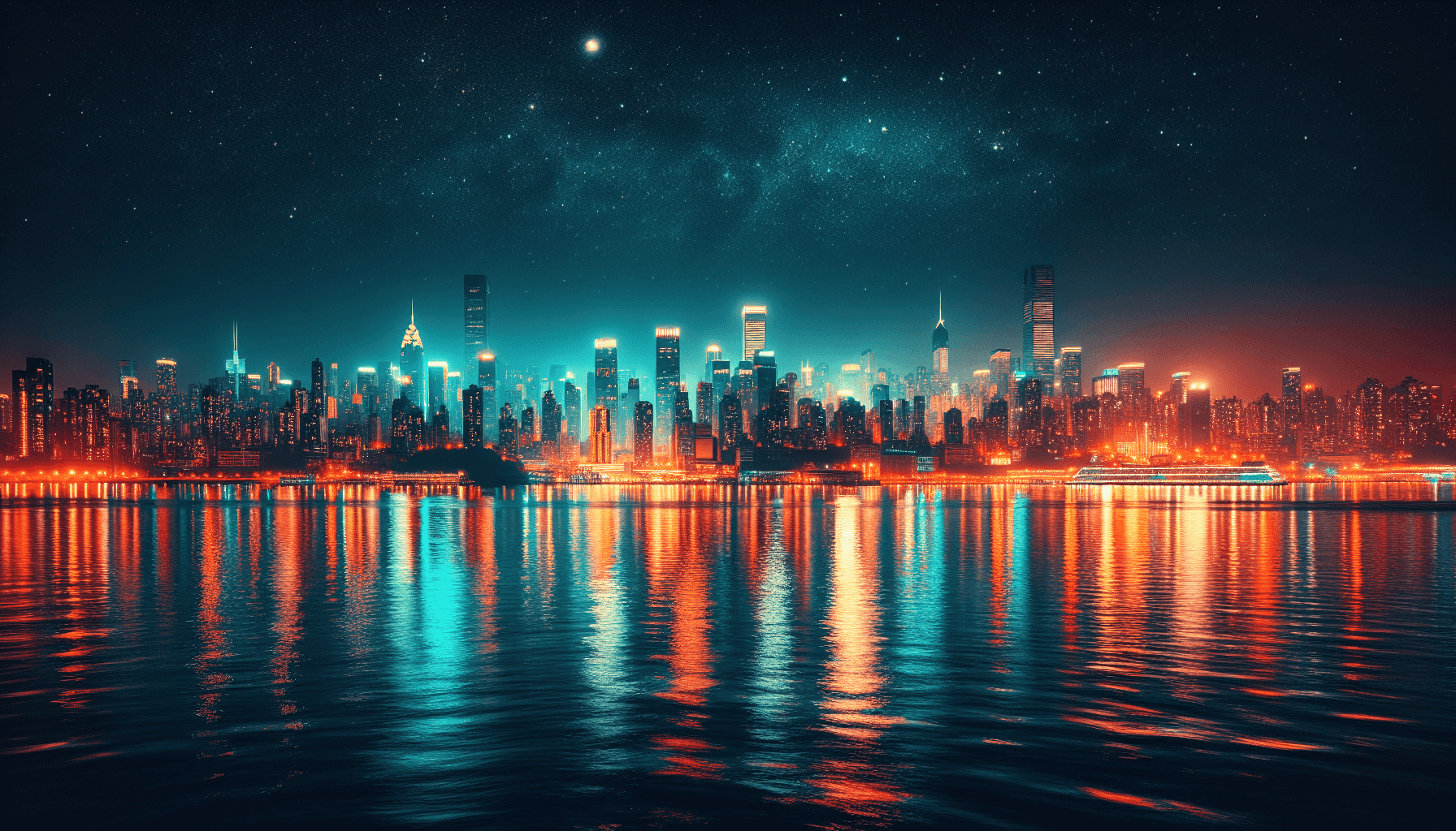 Dublin skyline at night
