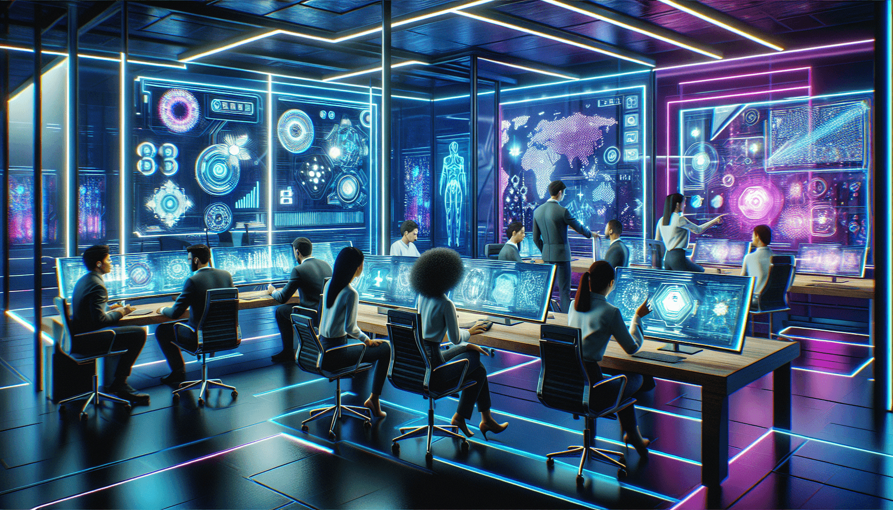 Futuristic office environment